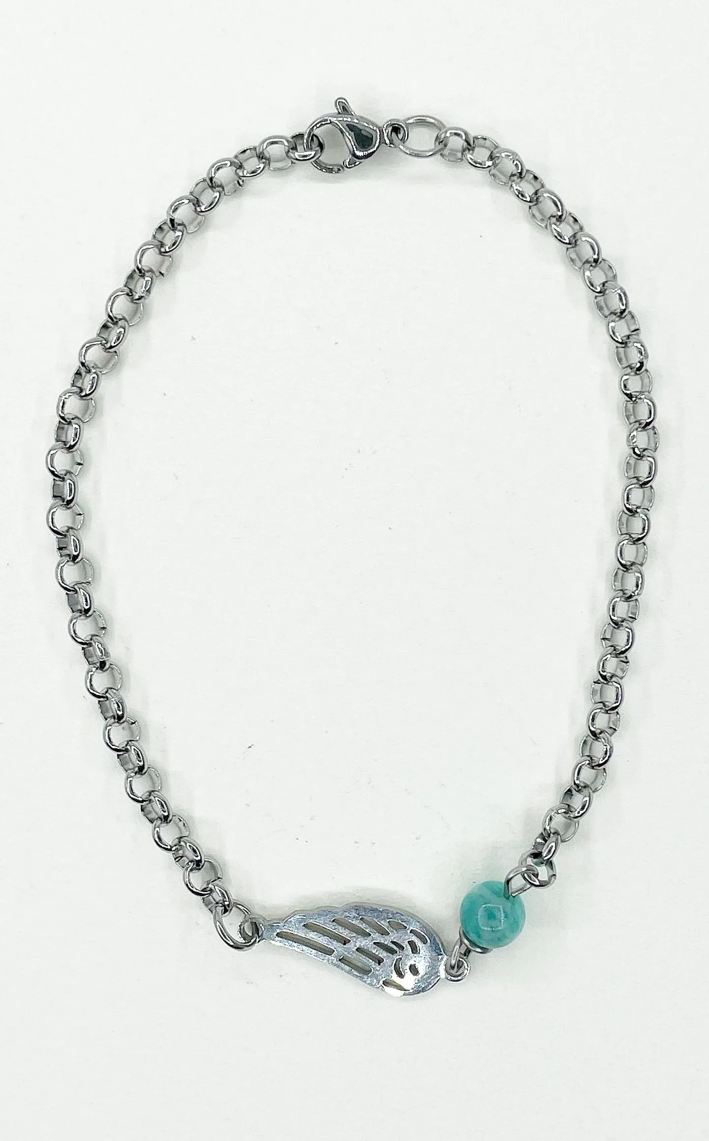 Bracciale Infinity Wing - Amazzonite e Acciaio Inossidabile