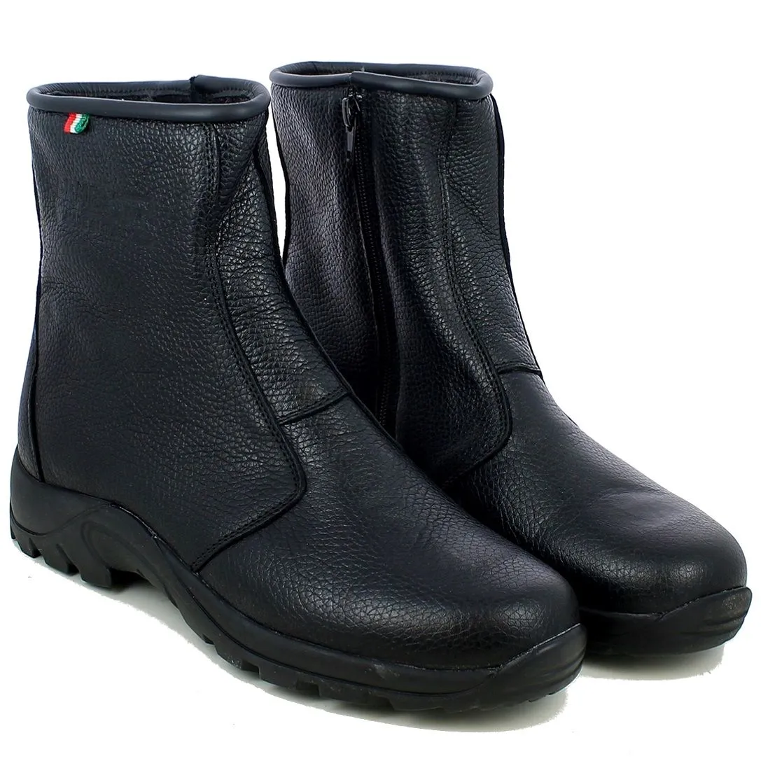 BRAND  Polacco nero con zip e fodera pelo 