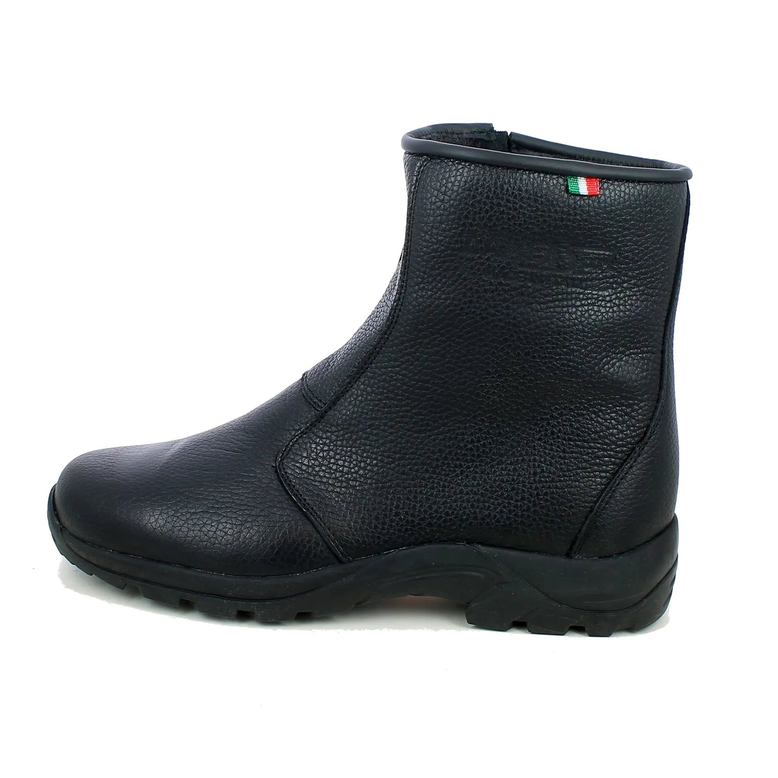 BRAND  Polacco nero con zip e fodera pelo 