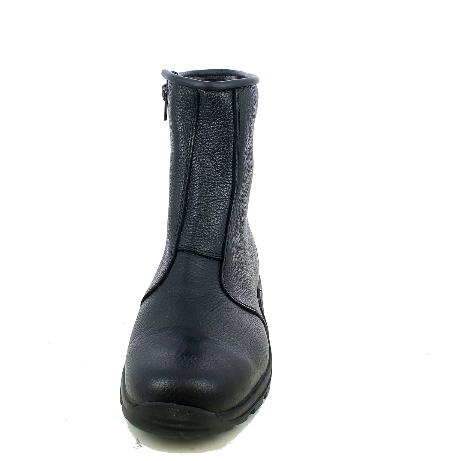 BRAND  Polacco nero con zip e fodera pelo 