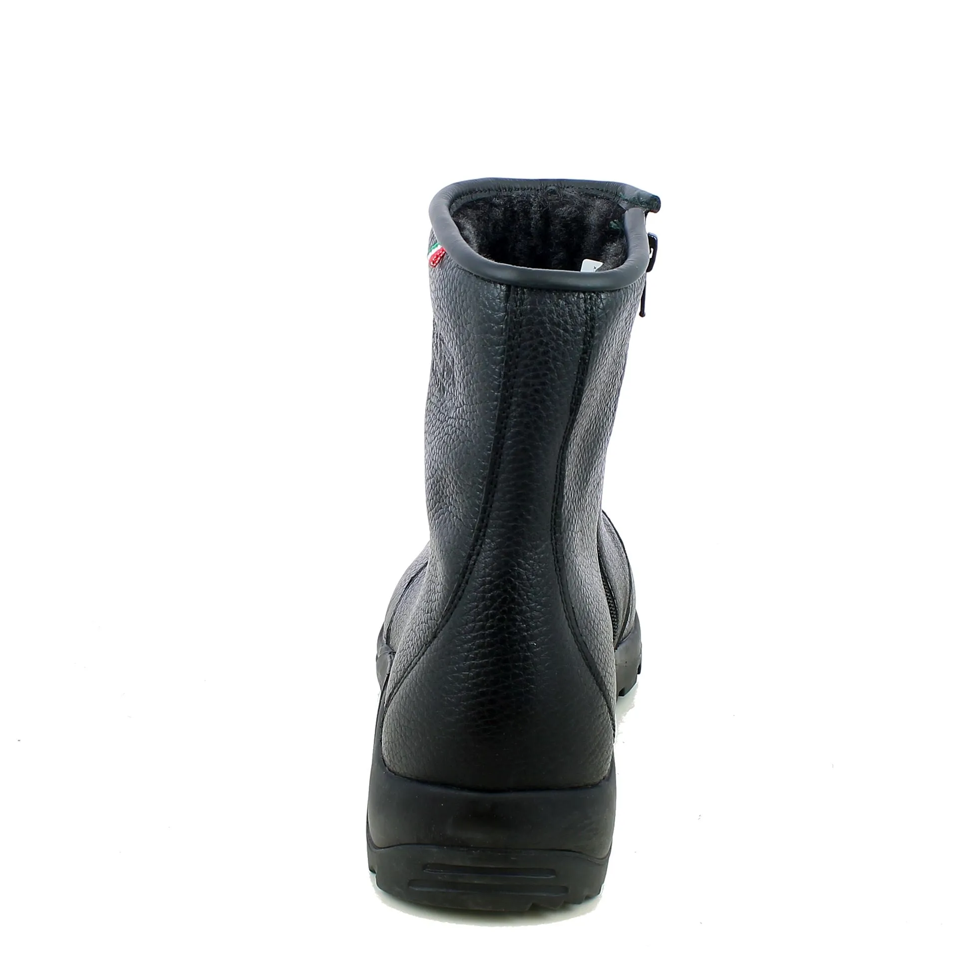 BRAND  Polacco nero con zip e fodera pelo 