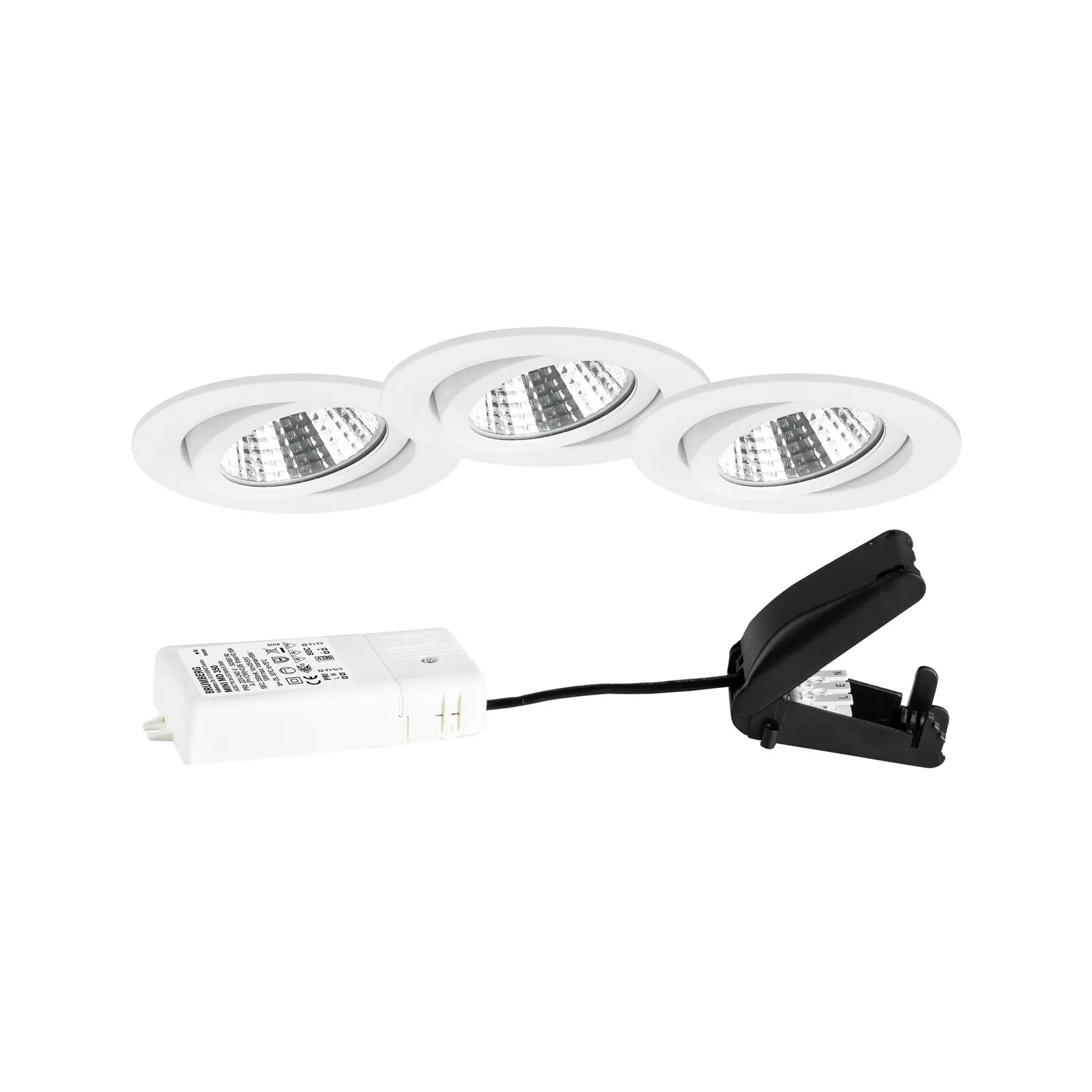 BRUMBERG BB03 Scatola di connessione dimmerabile rotonda, 3 pezzi, bianco