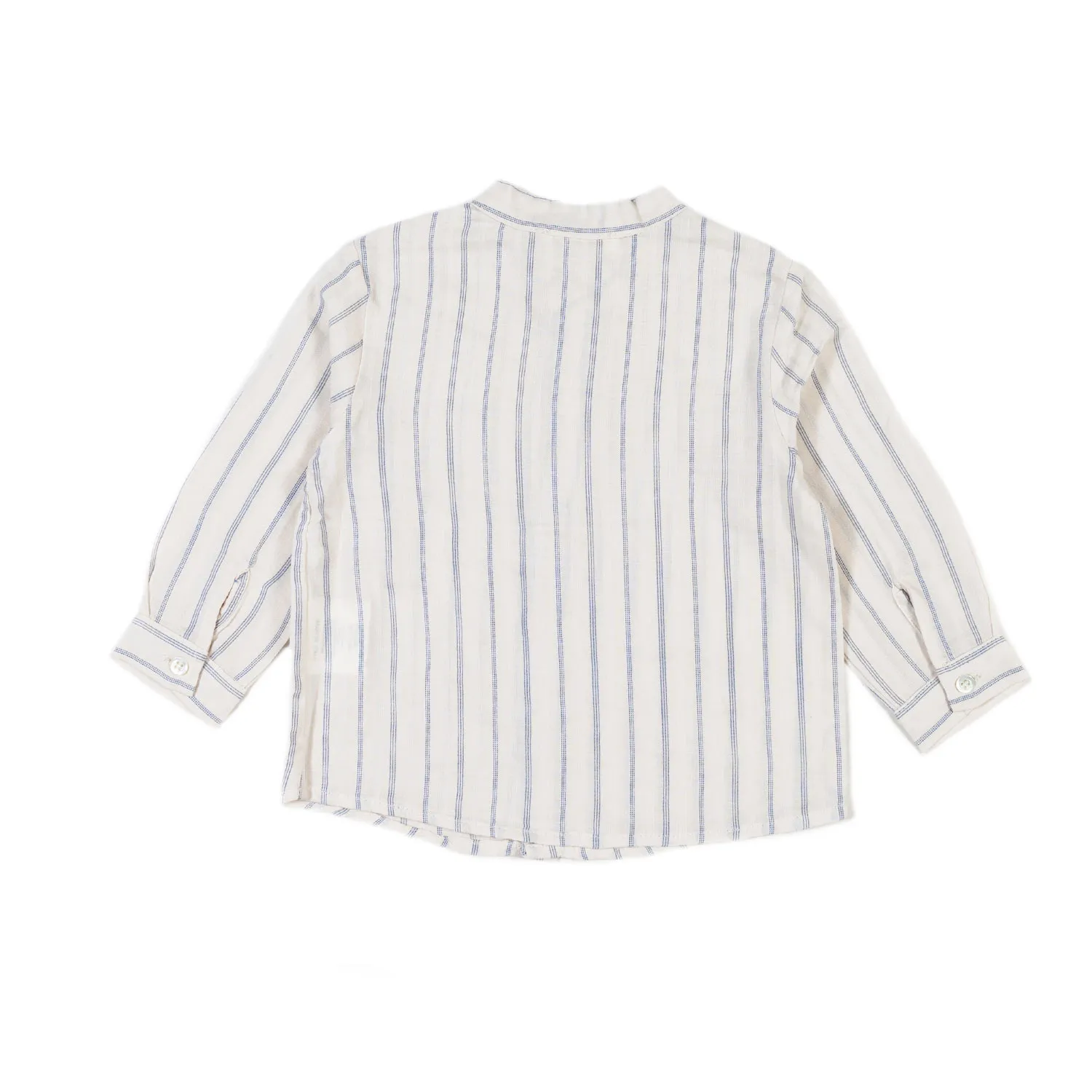 Camicia Coreana Bianca A Righe Azzurre Bimbo