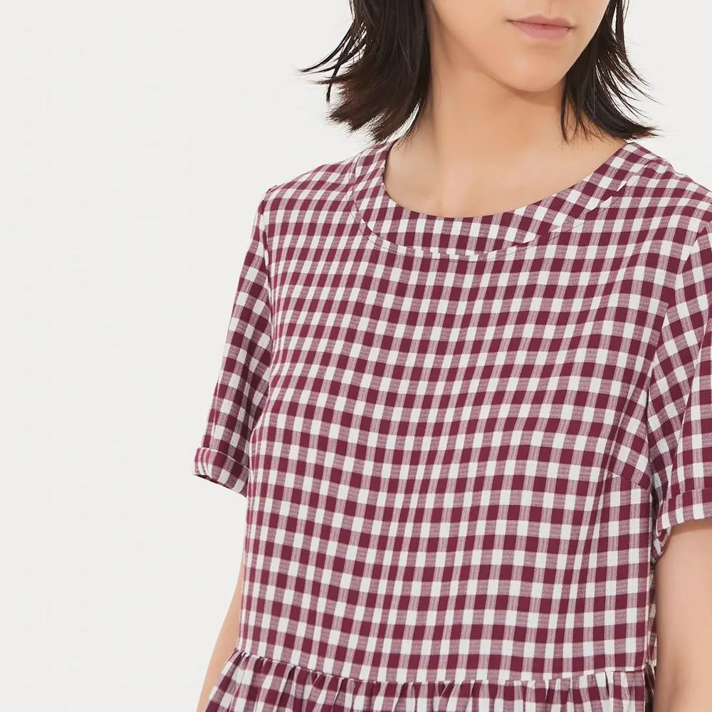 camicia mezza manica fantasia quadretto dc97s7 donna ragno 