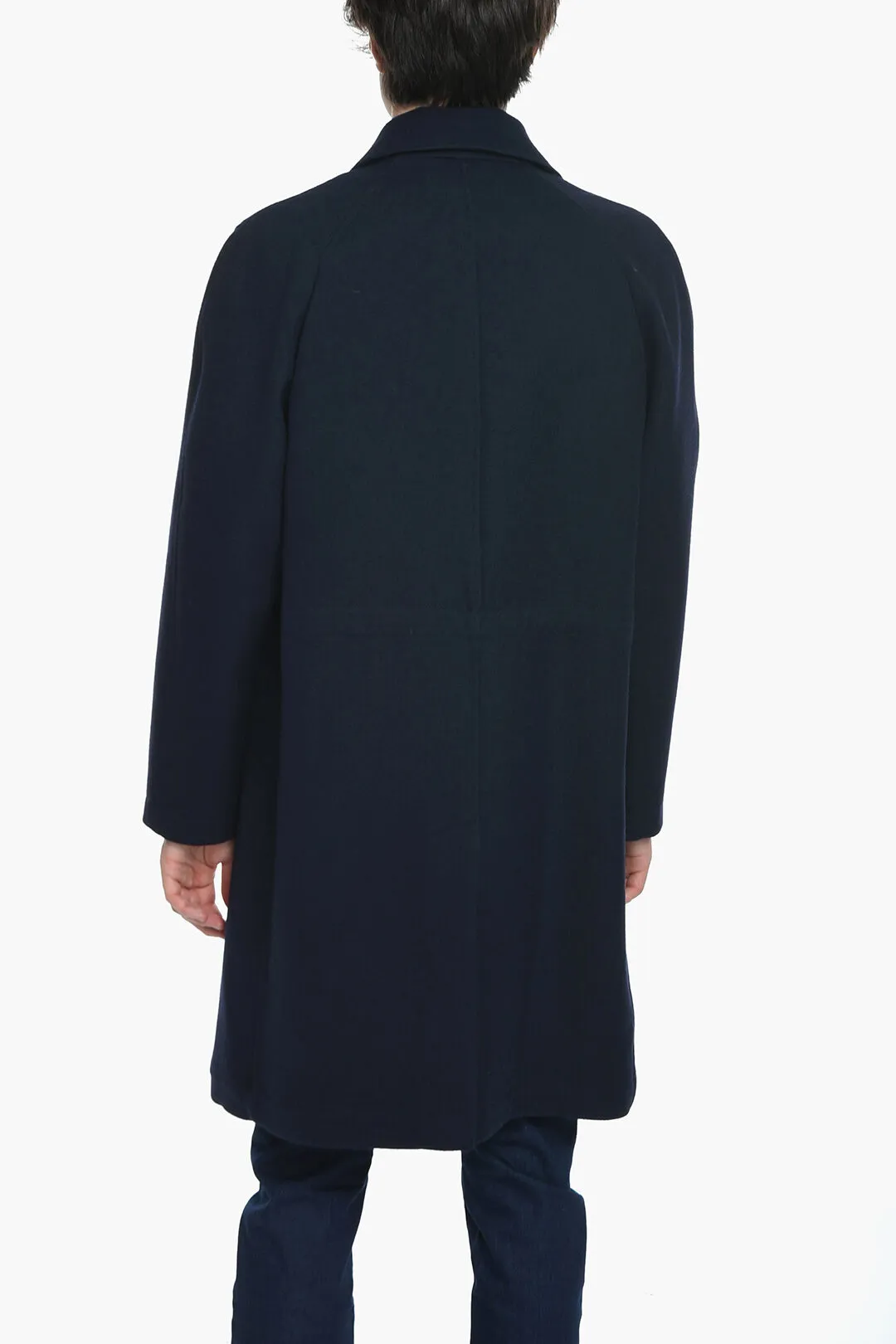 Cappotto In Lana Monopetto Semifoderato