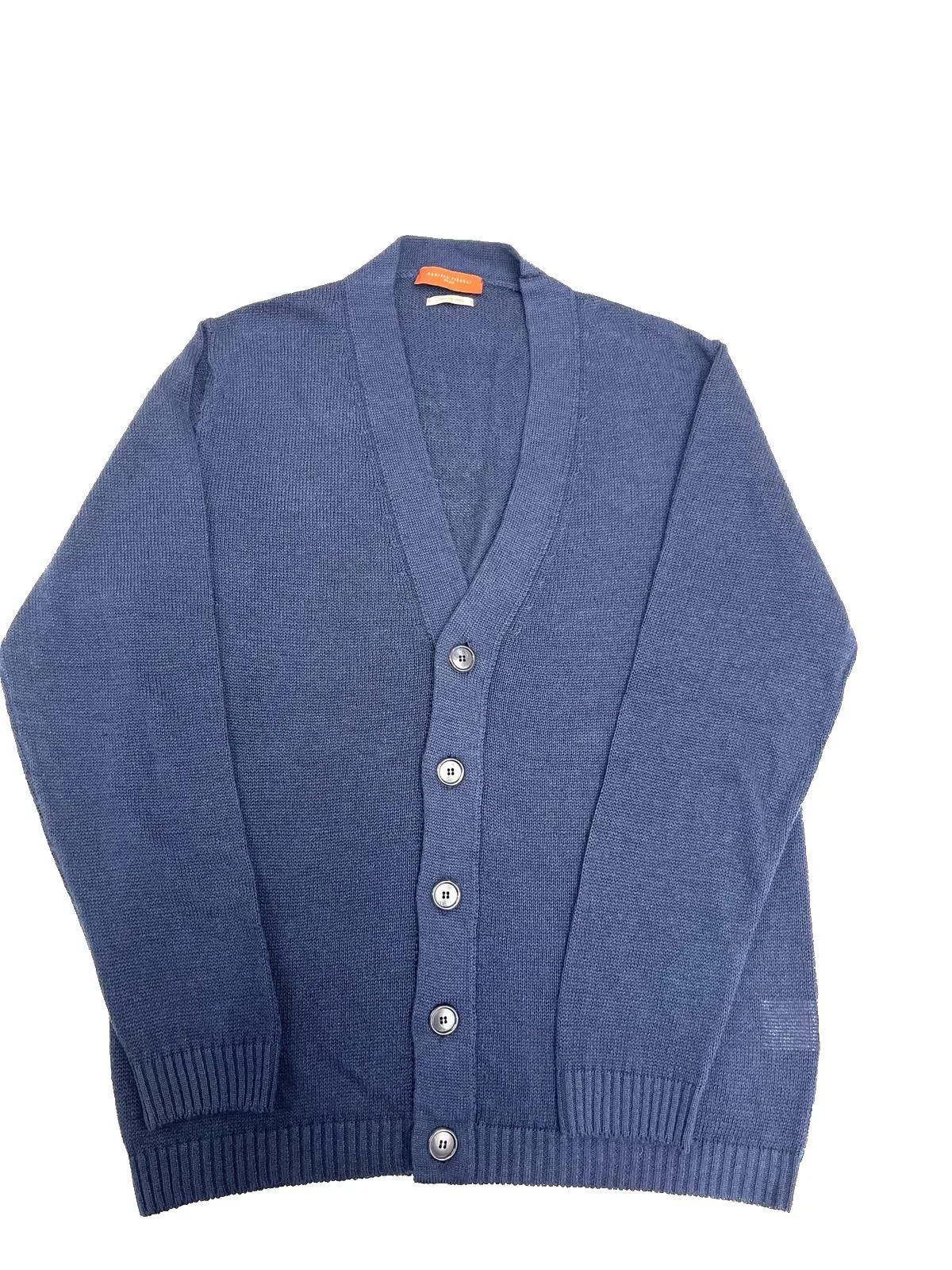 CARDIGAN BLU IN LINO E COTONE