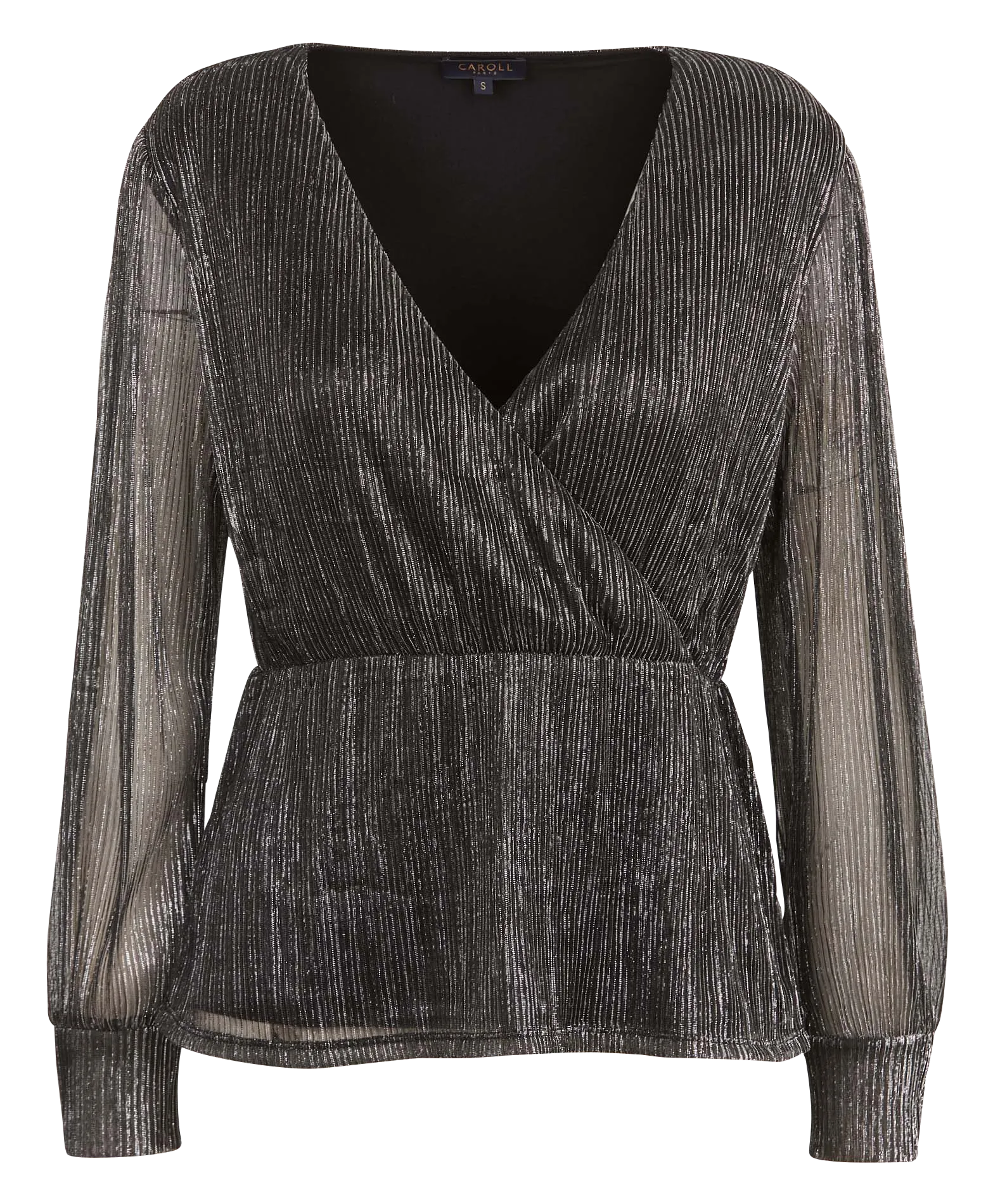  CAROLL   TDIAMOND - Top con scollo incrociato metallizzato | Argento 
