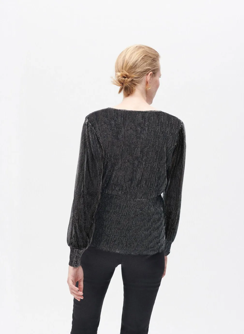  CAROLL   TDIAMOND - Top con scollo incrociato metallizzato | Argento 