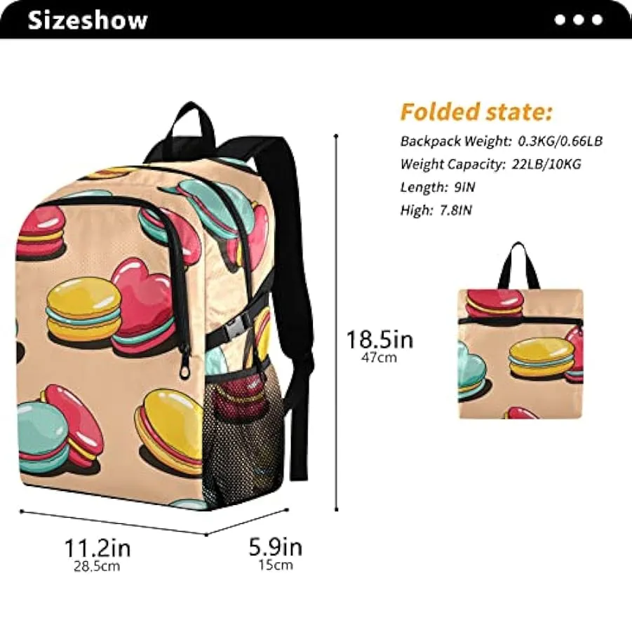 Cartone animato amaretti leggero pieghevole escursionismo zaino 22L borsa da viaggio casual zaino per arrampicata campeggio escu