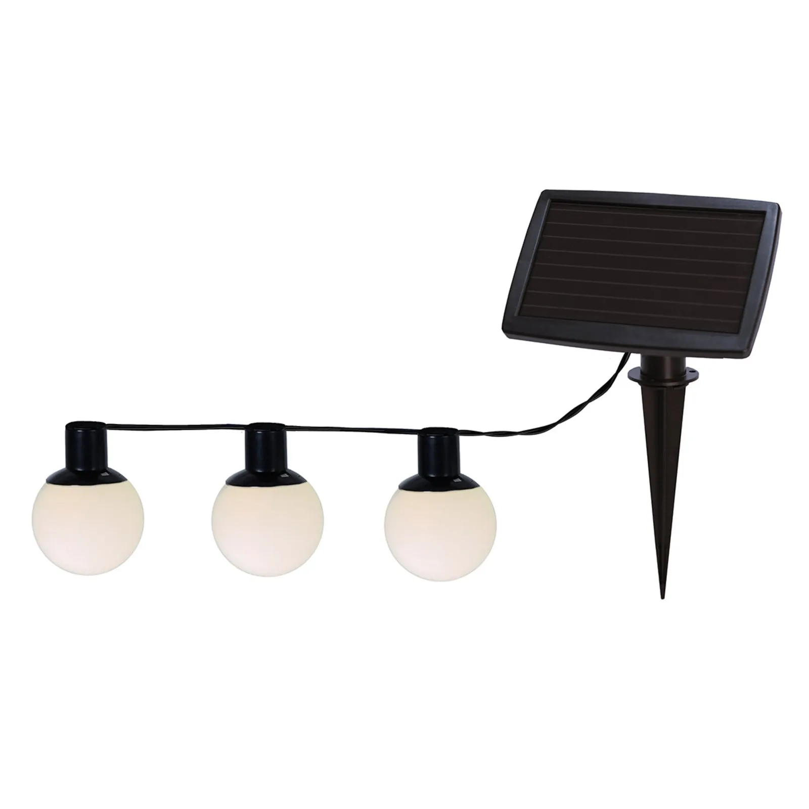 Catena luminosa solare LED con 2 globi solari