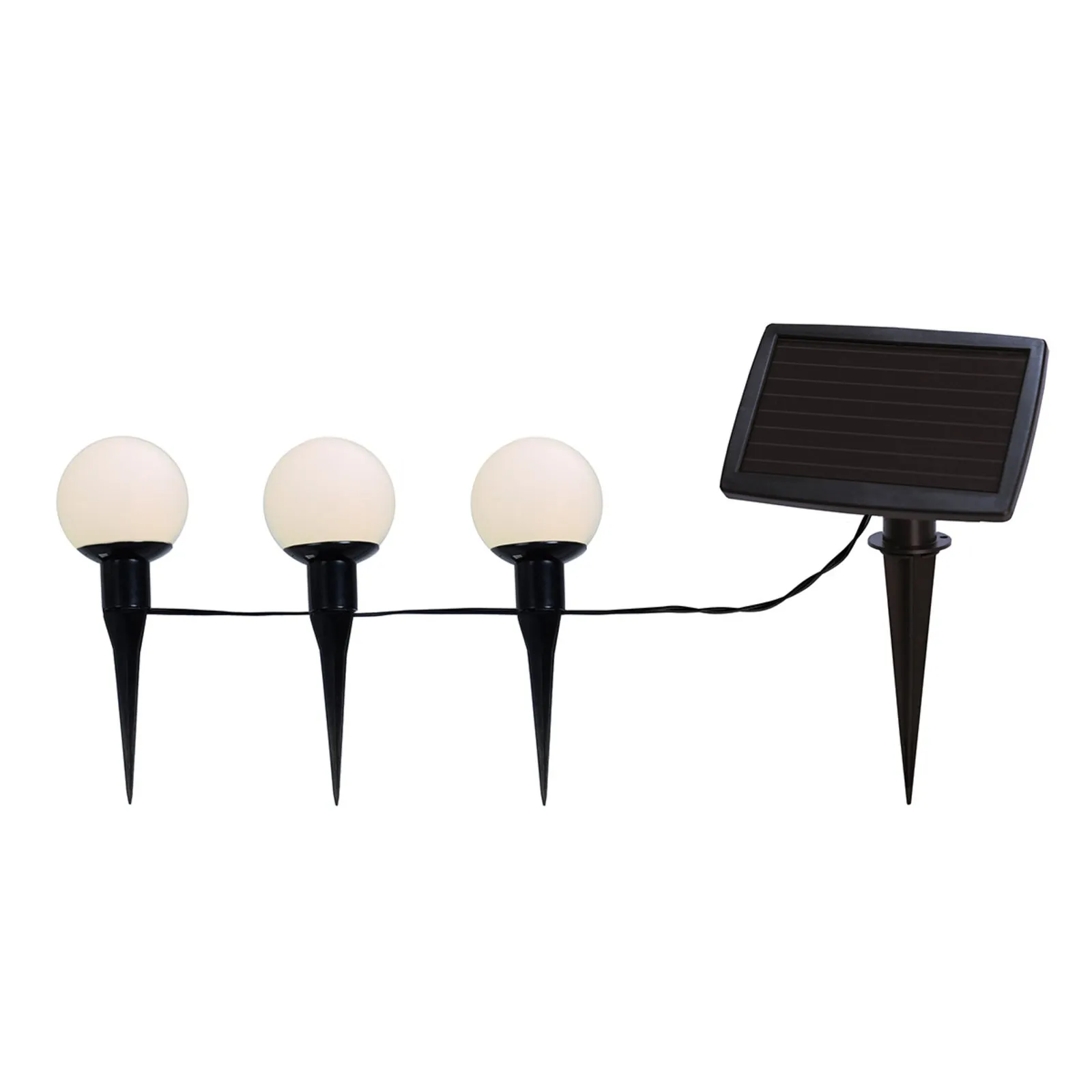 Catena luminosa solare LED con 2 globi solari