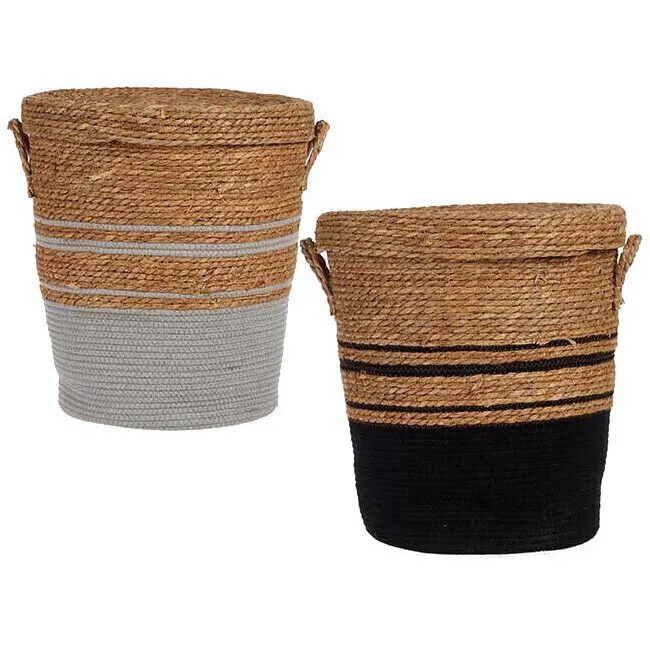Cesto per biancheria in alghe bicolore 48 x 44 x 44 cm - 1 pezzo