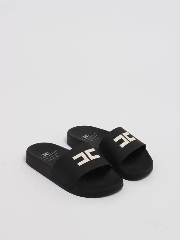 Ciabatta bambina Elisabetta Franchi in gomma Nero