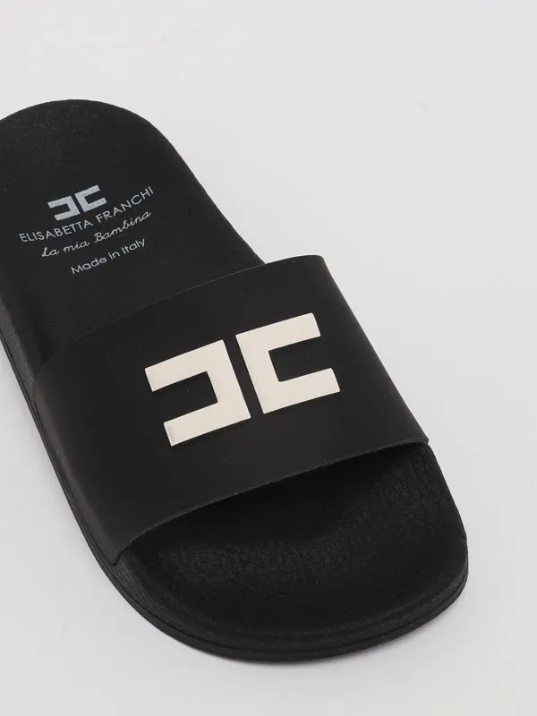 Ciabatta bambina Elisabetta Franchi in gomma Nero