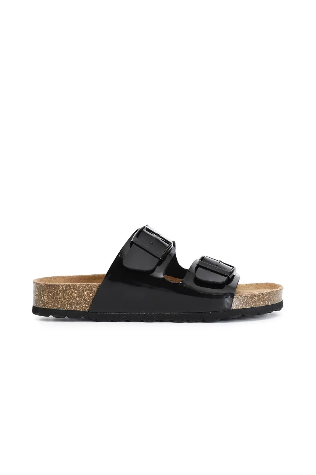 ciabatta donna in vernice nero