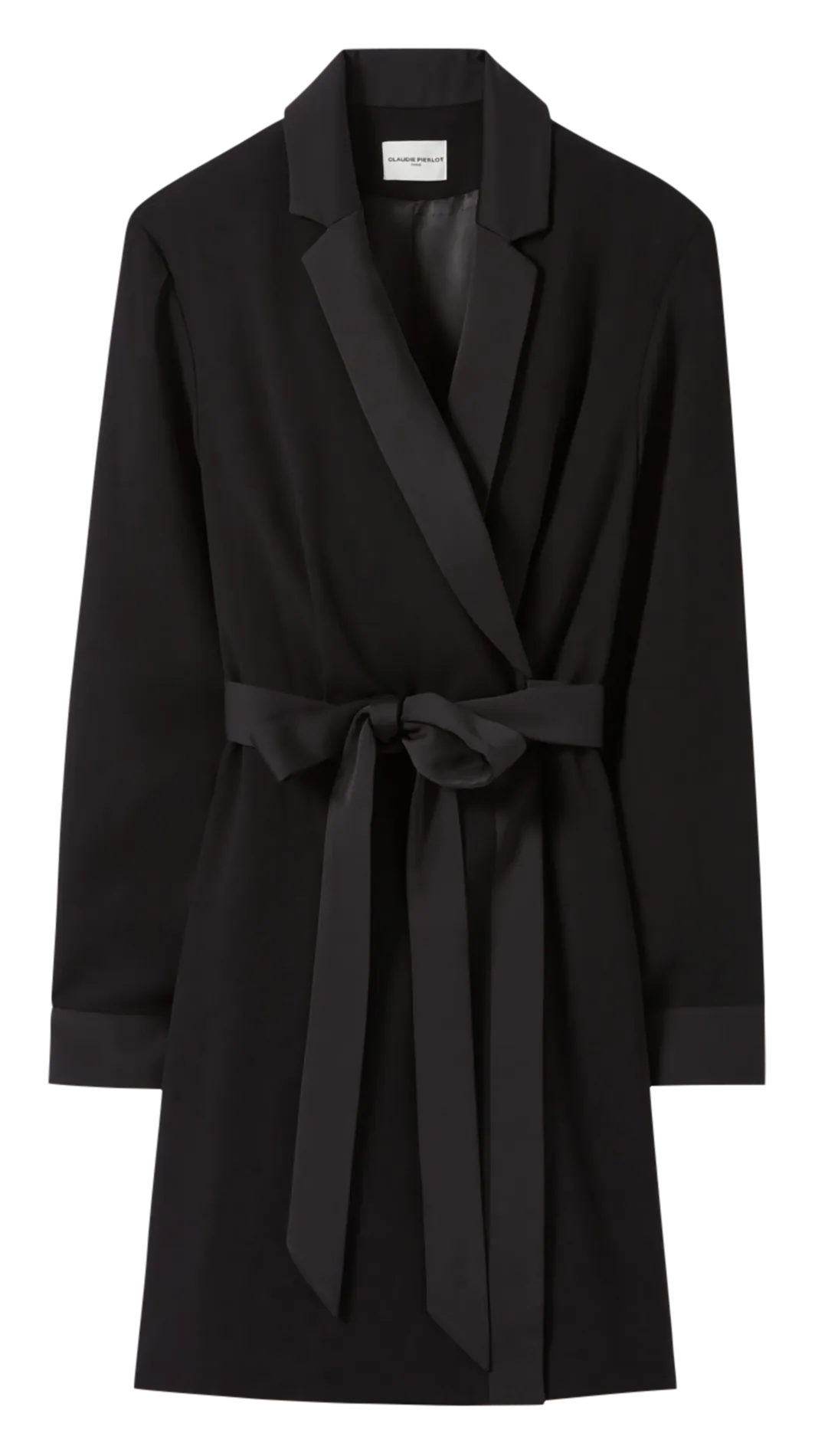  CLAUDIE PIERLOT   Cappotto con scollo taglio dritto stile tailleur | Nero
