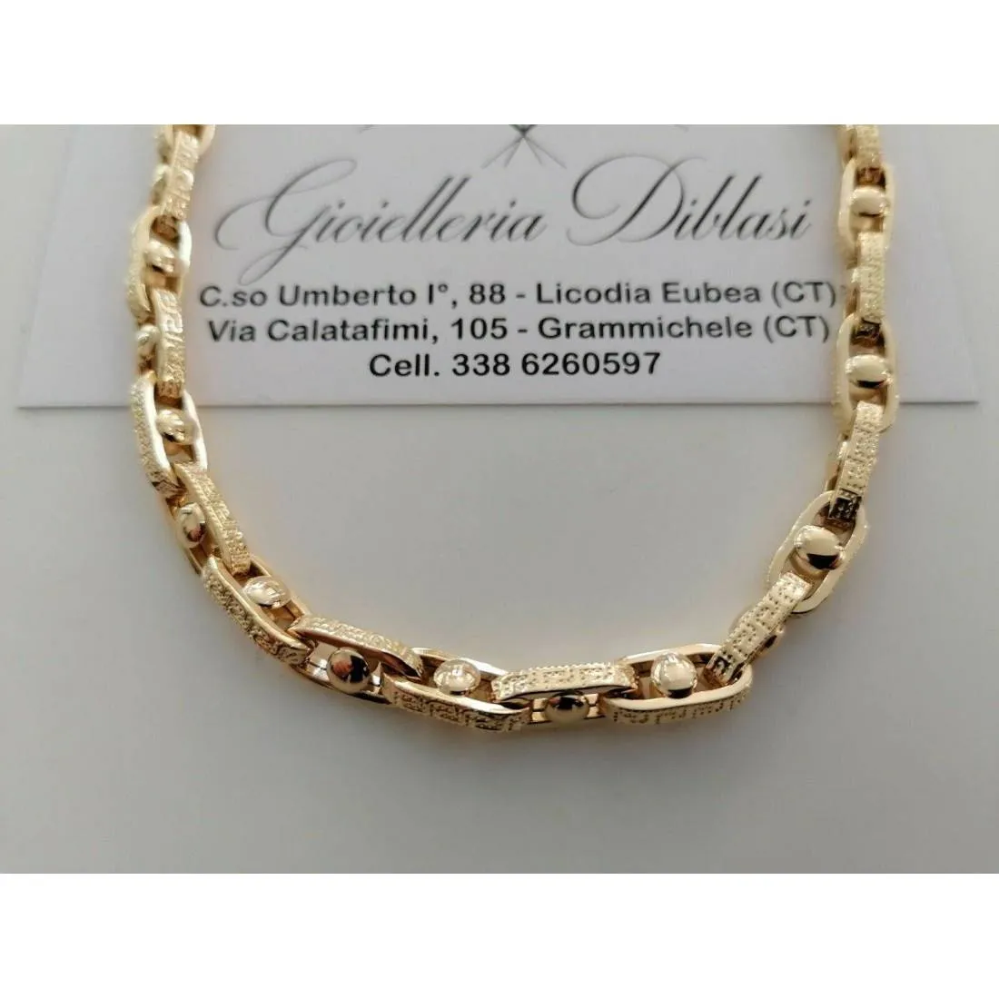 COLLANA In ORO GIALLO Uomo Donna 18 KARATI 750% COLLIER Maglia Catena Girocollo