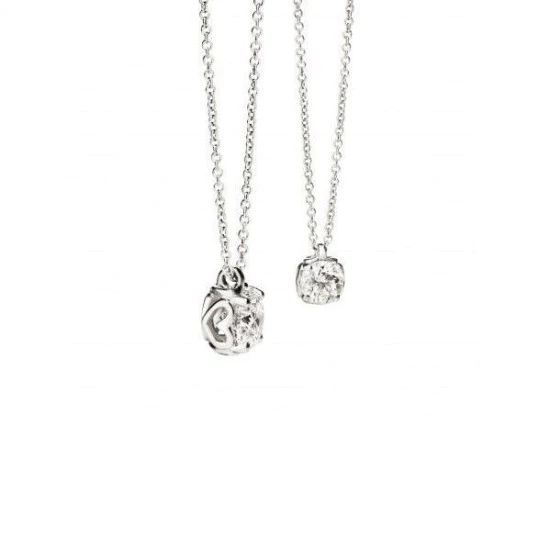 Collana Punto Luce Recarlo Anniversary in Oro Bianco e Brillante ct. 0,12