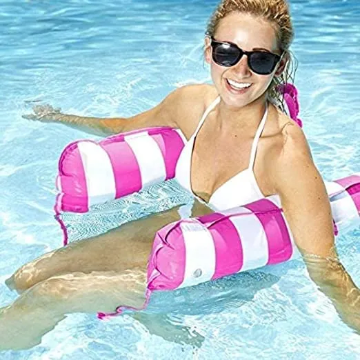 Confezione da 2 Amaca Galleggiante Gonfiabile per Piscina, Amaca Multiuso 4-in-1 con 2 Pompe d'Aria, sedie da Piscina per Spiagg