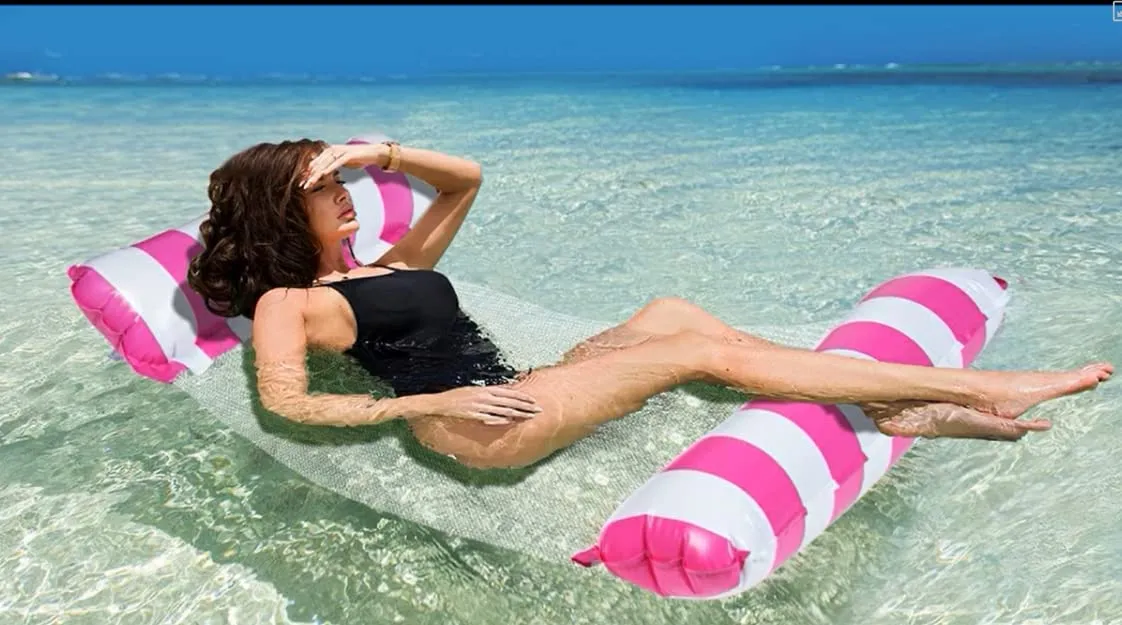 Confezione da 2 Amaca Galleggiante Gonfiabile per Piscina, Amaca Multiuso 4-in-1 con 2 Pompe d'Aria, sedie da Piscina per Spiagg