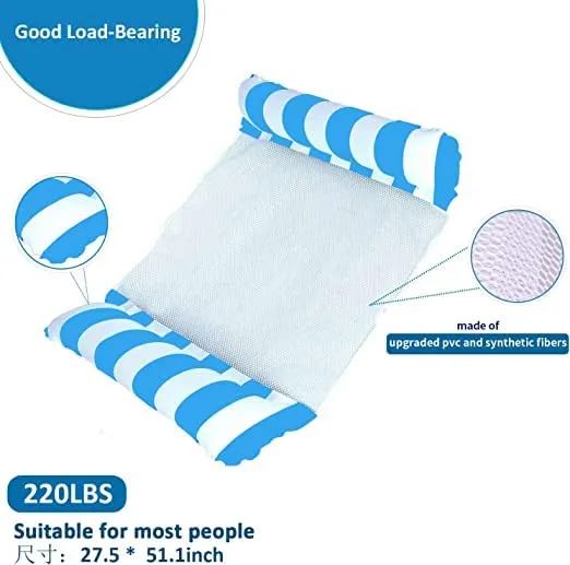 Confezione da 2 Amaca Galleggiante Gonfiabile per Piscina, Amaca Multiuso 4-in-1 con 2 Pompe d'Aria, sedie da Piscina per Spiagg