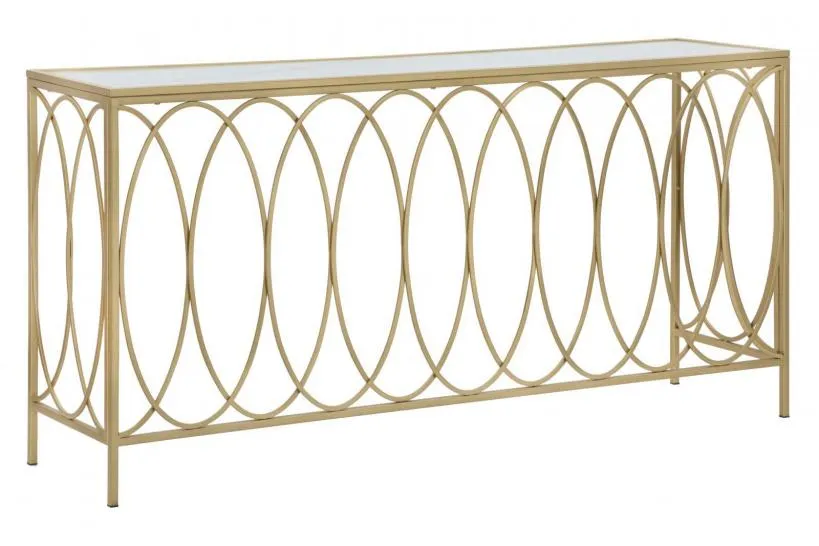 Console da ingresso in ferro oro e piano in marmo