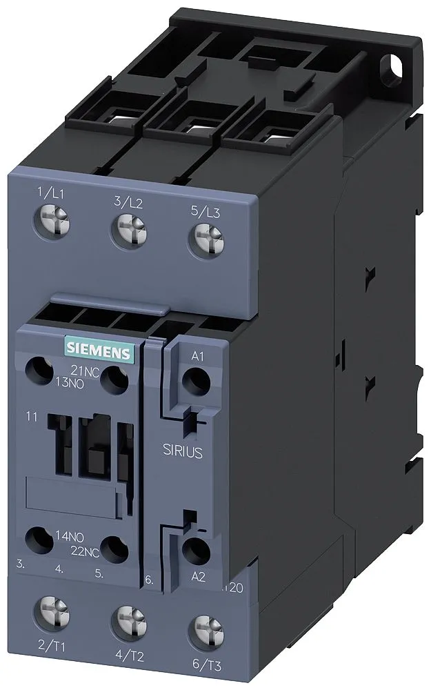 Contattore Reversibile Siemens, serie Size S2, 3RT2, 3 poli, 1 NO + 1 NC, 65 A, 30 kW, bobina 230 V c.a.