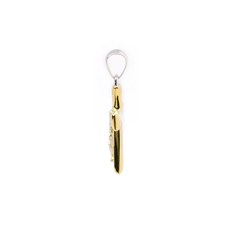 Croce in oro giallo e oro bianco con Gesù