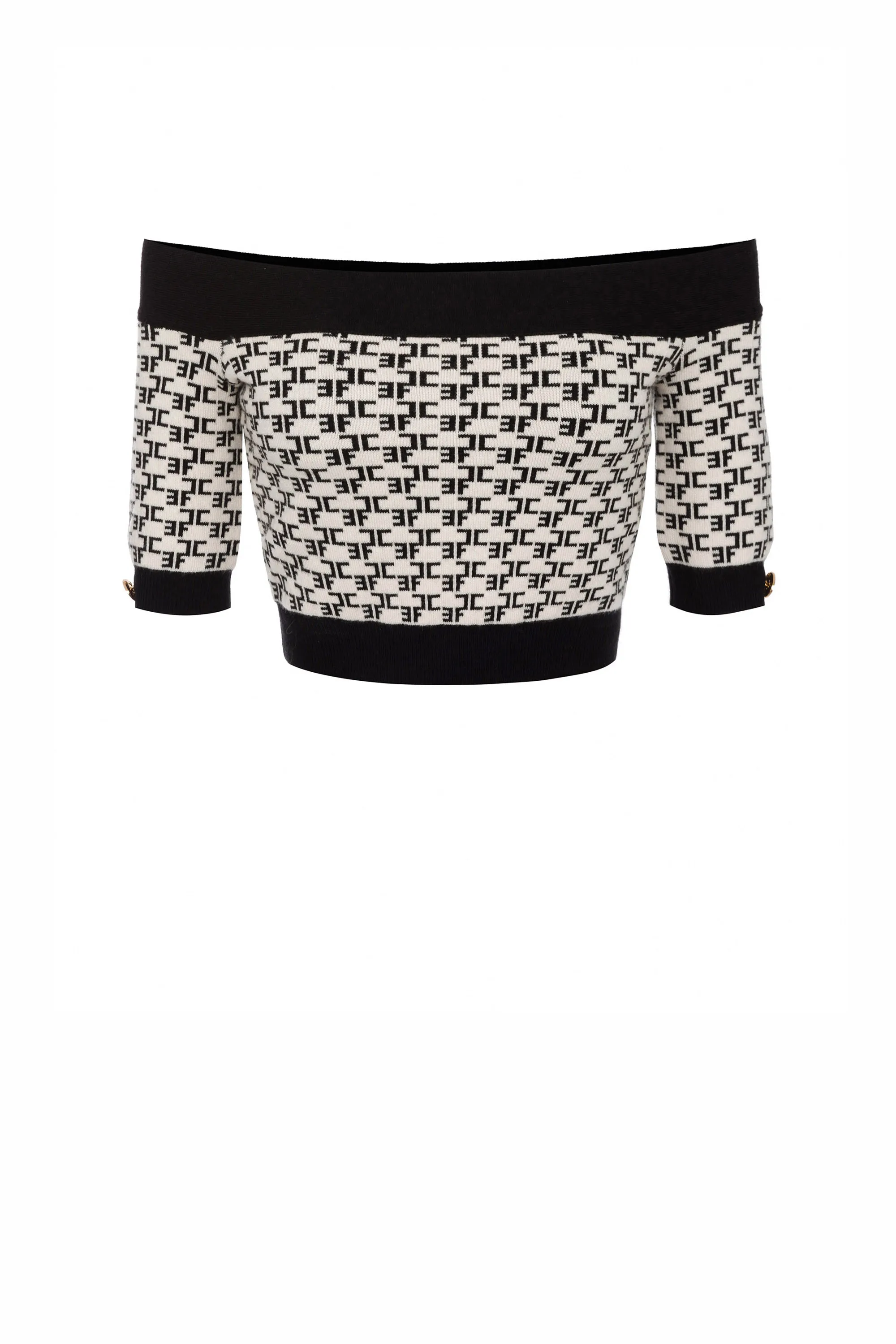 Crop Top In Maglia Lettering Monogram