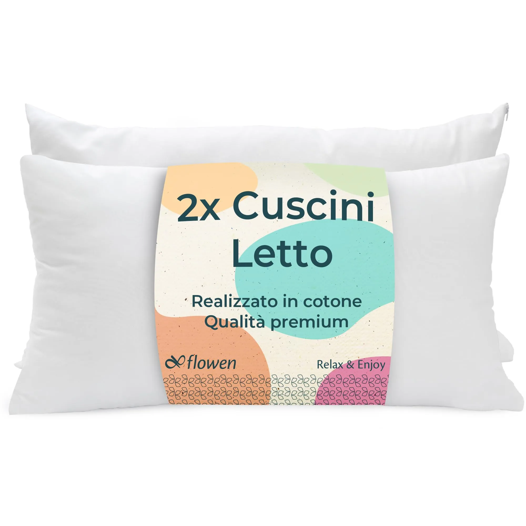 Cuscini Letto Coppia di Guanciali 50x80 Imbottitura Standard Antiacaro Anallergico Traspirante Rettangolare per Matrimoniale Sin