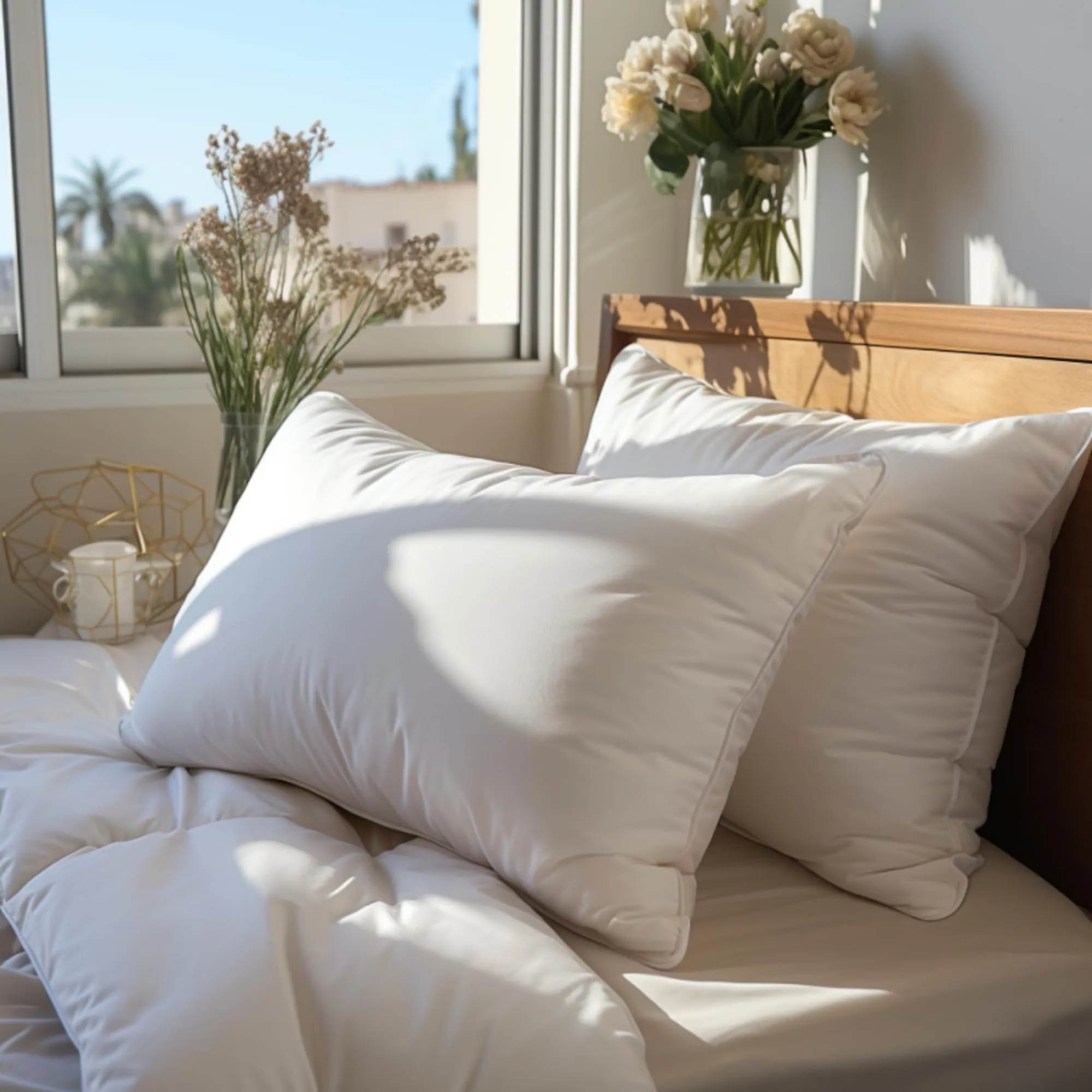 Cuscini Letto Coppia di Guanciali 50x80 Imbottitura Standard Antiacaro Anallergico Traspirante Rettangolare per Matrimoniale Sin