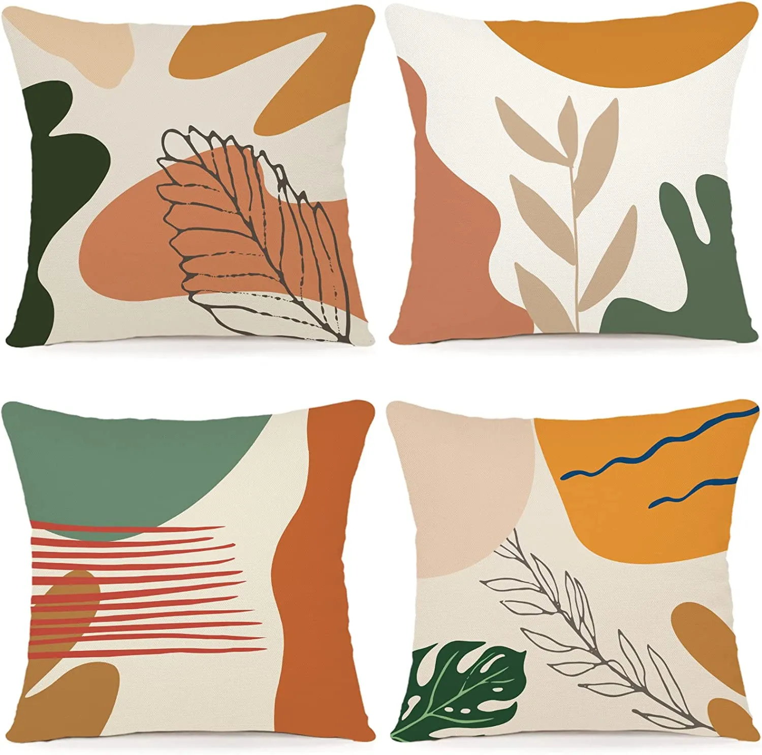 Cuscini Natalizi per Divano 4 Pack Federe Cuscini Divano 45x45 Federe Cuscini Natalizi Cotone e Lino Biancheria Cuscini per Diva