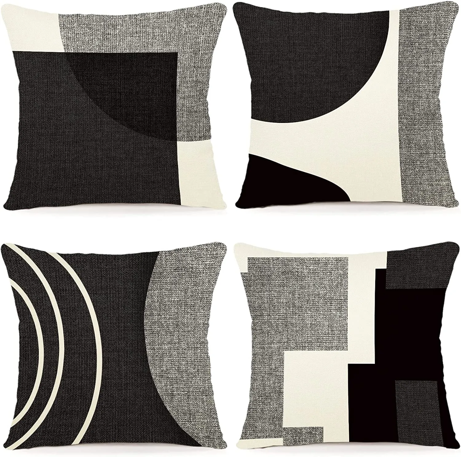 Cuscini Natalizi per Divano 4 Pack Federe Cuscini Divano 45x45 Federe Cuscini Natalizi Cotone e Lino Biancheria Cuscini per Diva