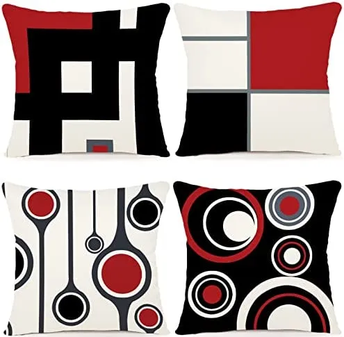 Cuscini Natalizi per Divano 4 Pack Federe Cuscini Divano 45x45 Federe Cuscini Natalizi Cotone e Lino Biancheria Cuscini per Diva