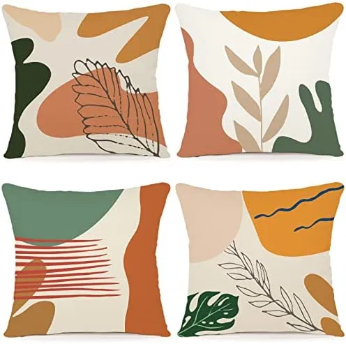 Cuscini Natalizi per Divano 4 Pack Federe Cuscini Divano 45x45 Federe Cuscini Natalizi Cotone e Lino Biancheria Cuscini per Diva