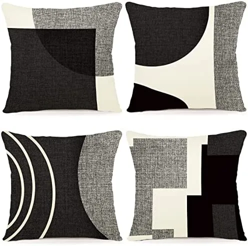 Cuscini Natalizi per Divano 4 Pack Federe Cuscini Divano 45x45 Federe Cuscini Natalizi Cotone e Lino Biancheria Cuscini per Diva