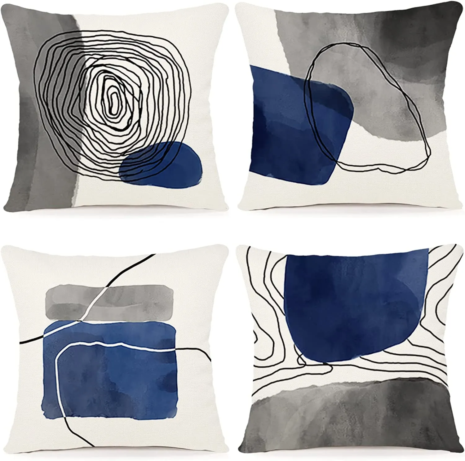 Cuscini Natalizi per Divano 4 Pack Federe Cuscini Divano 45x45 Federe Cuscini Natalizi Cotone e Lino Biancheria Cuscini per Diva