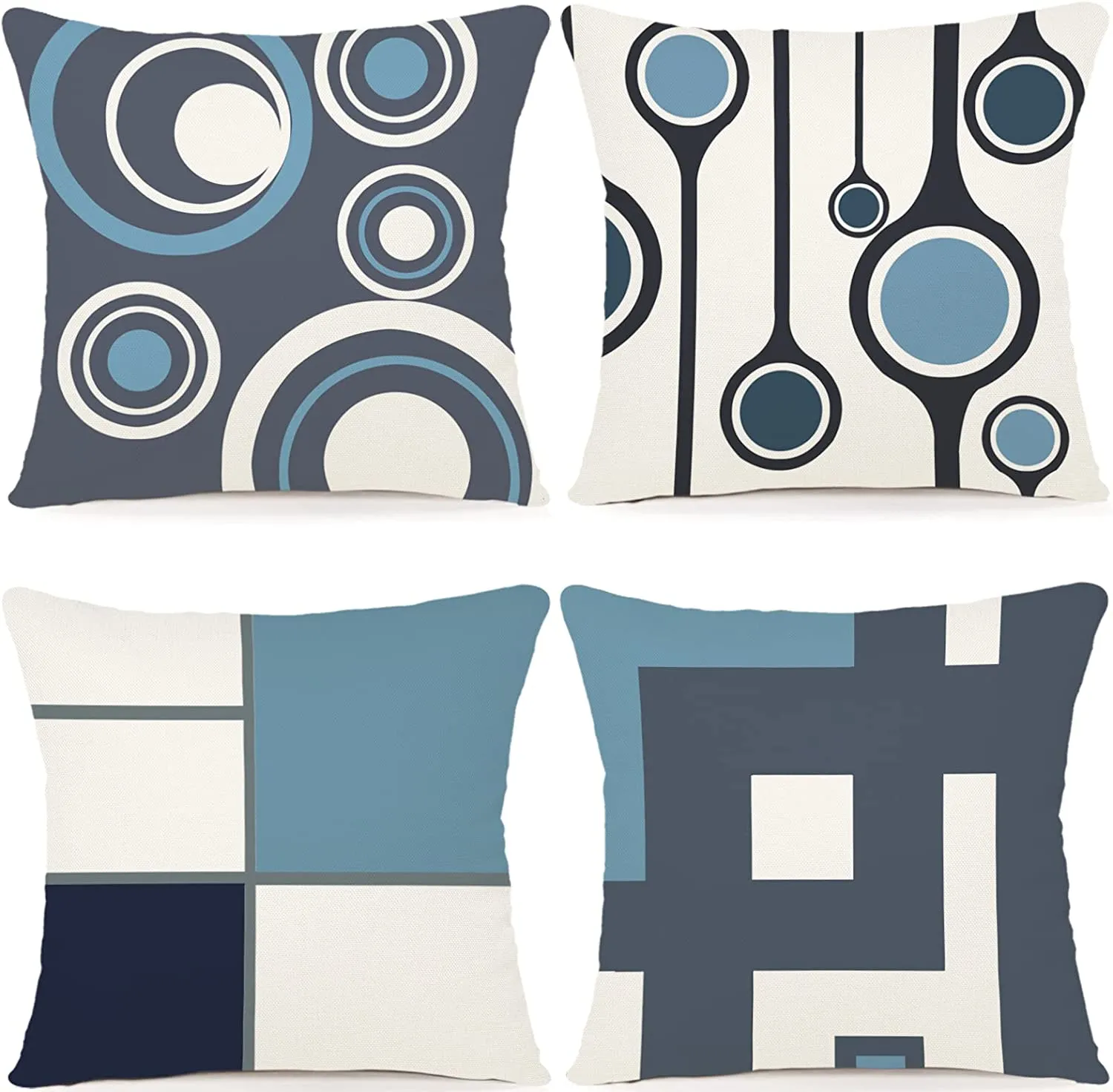 Cuscini Natalizi per Divano 4 Pack Federe Cuscini Divano 45x45 Federe Cuscini Natalizi Cotone e Lino Biancheria Cuscini per Diva