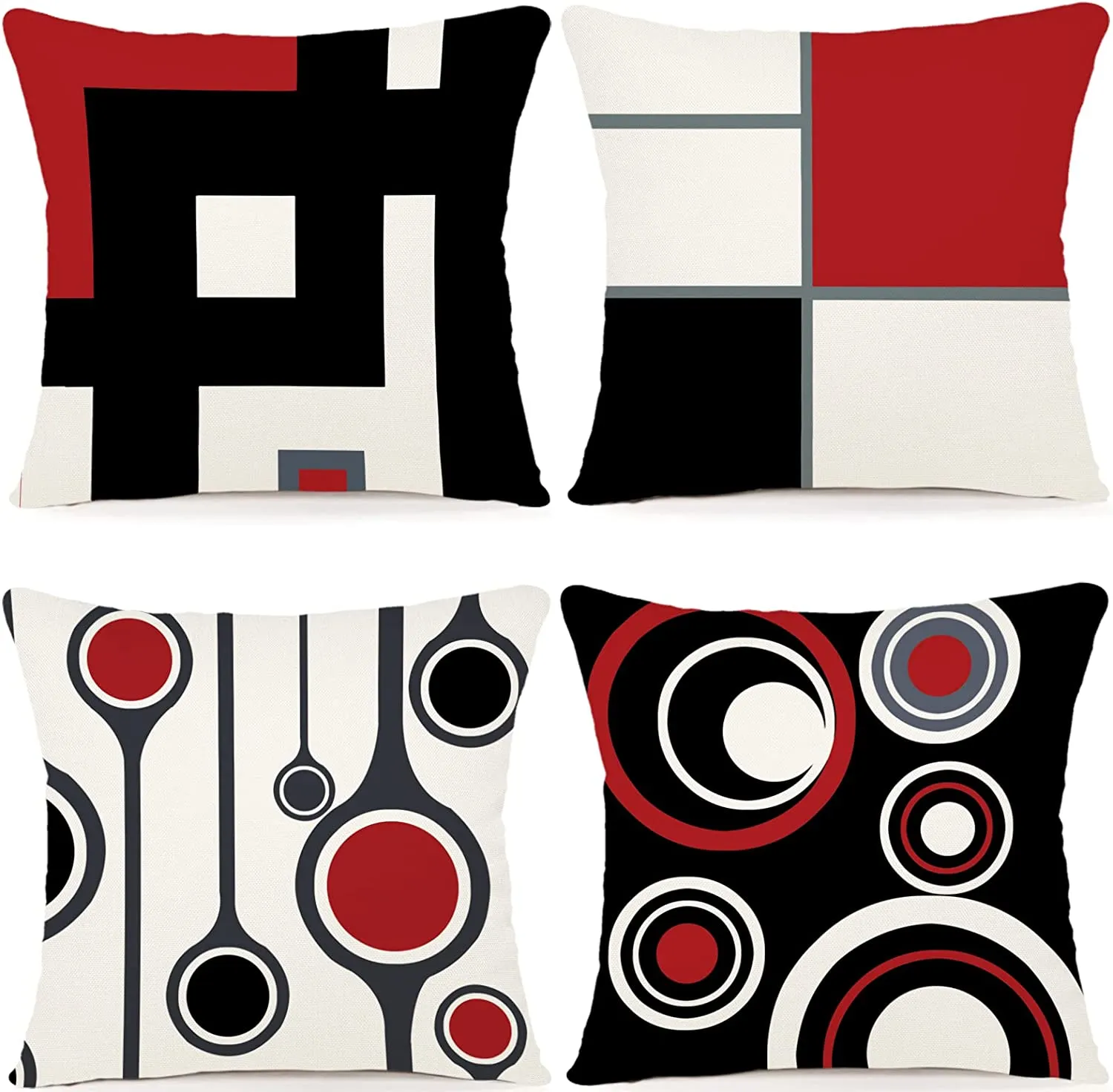 Cuscini Natalizi per Divano 4 Pack Federe Cuscini Divano 45x45 Federe Cuscini Natalizi Cotone e Lino Biancheria Cuscini per Diva