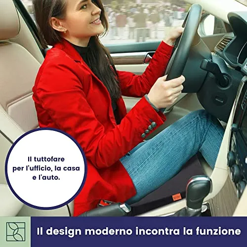 Cuscino Cuneo - Cuscino per Sedile Auto – Cuscino per Sedia Ufficio – Cuscino Auto sedile e Ufficio Antiscivolo - Auto Cuscini P