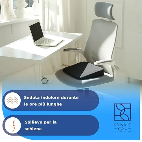 Cuscino Cuneo - Cuscino per Sedile Auto – Cuscino per Sedia Ufficio – Cuscino Auto sedile e Ufficio Antiscivolo - Auto Cuscini P