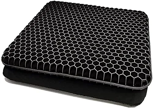Cuscino sedia，Cuscino in gel， Fresco e Traspirante,Per Alleviare l'affaticamento dell'anca per Casa e Ufficio (nero)