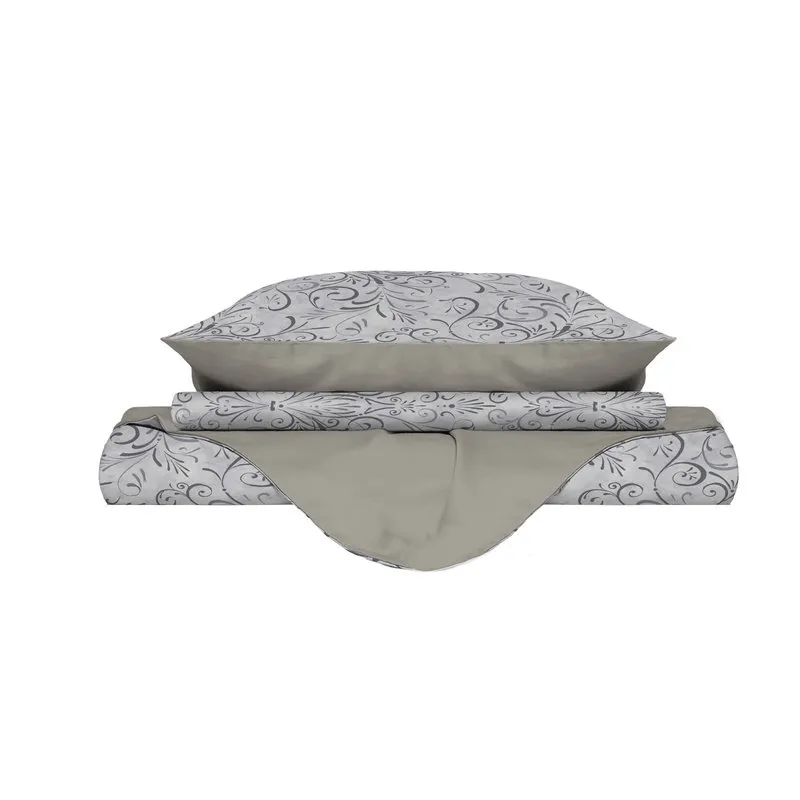 DATEX Parure copripiumino + federe Fantasy - ornato grigio