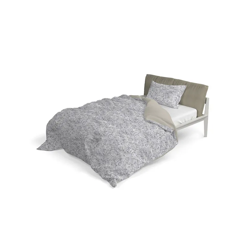 DATEX Parure copripiumino + federe Fantasy - ornato grigio