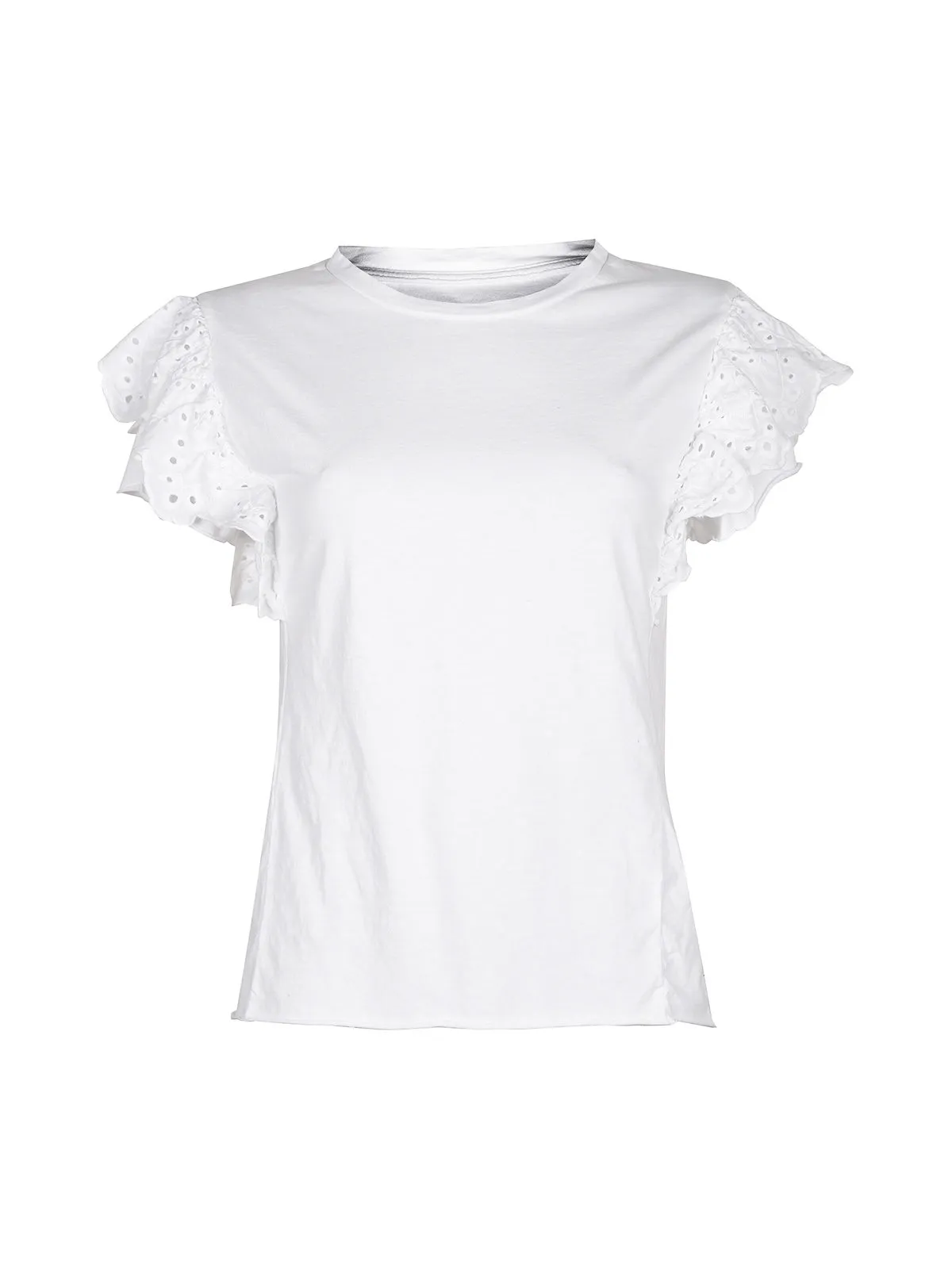 Daystar Damen T-Shirt mit Rüschenärmeln