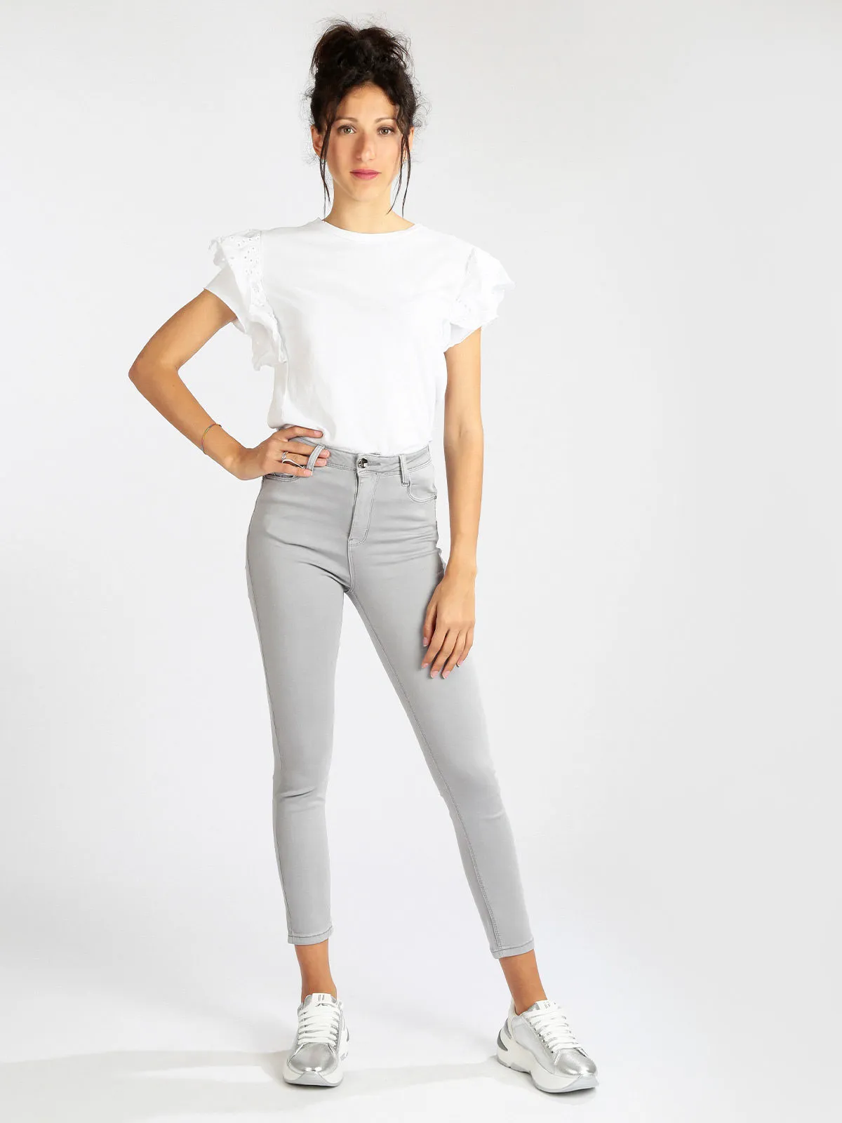 Daystar Damen T-Shirt mit Rüschenärmeln