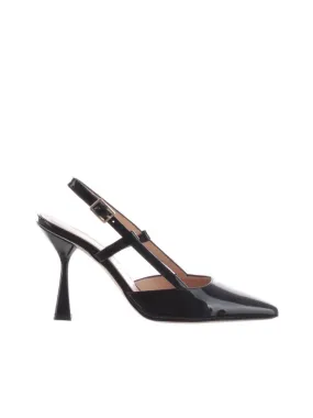 Décolleté slingback in vernice