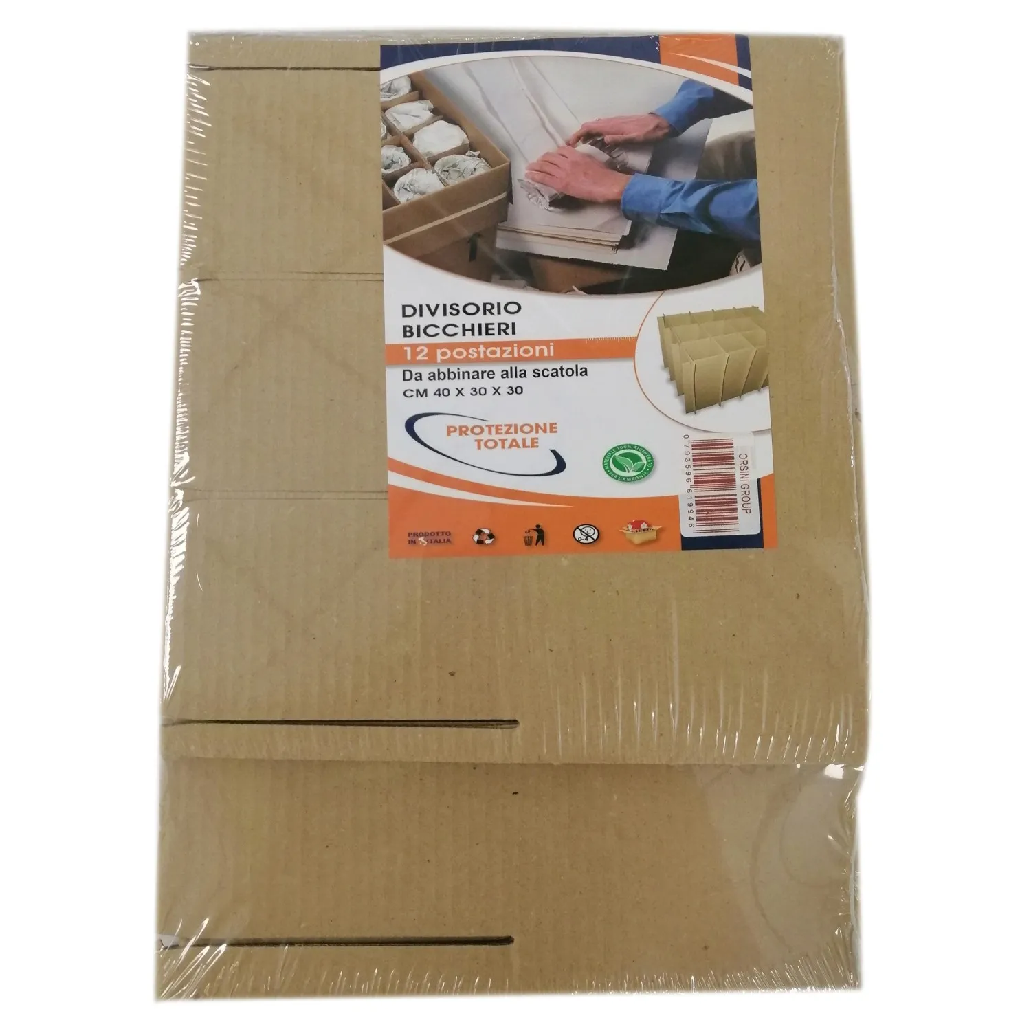 Divisorio per 12 bicchieri 39x30x27 cm