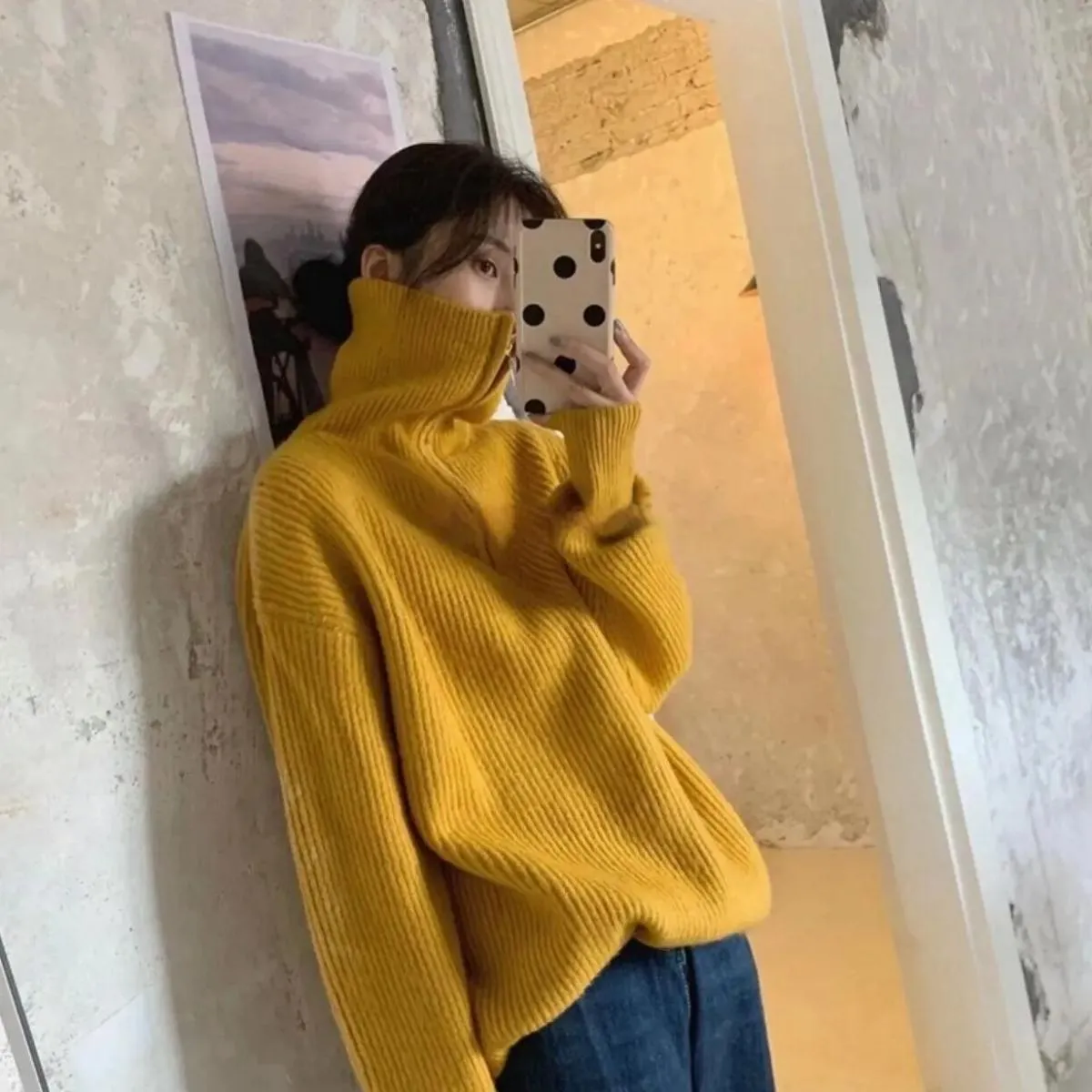 Dolcevita da donna primavera sciolto fuori 2023 nuovi maglioni pullover pullover