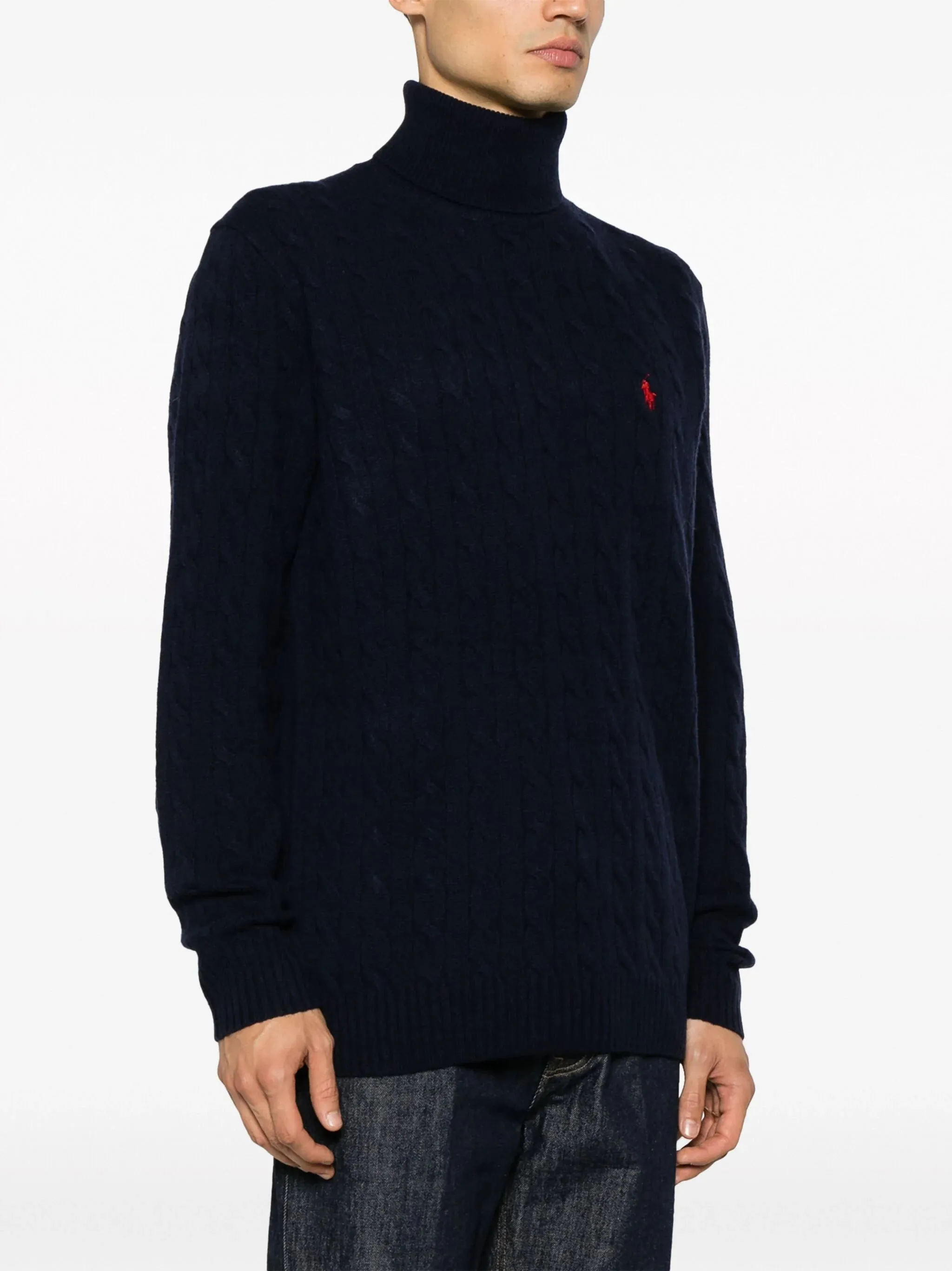 Dolcevita in cashmere e lana a trecce